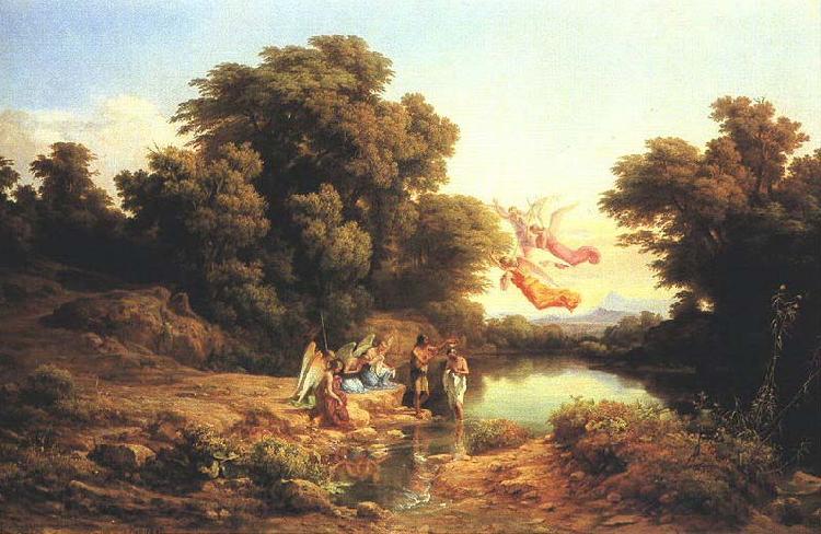 Karoly Marko the Elder The Baptism of Christ in the River Jordan France oil painting art